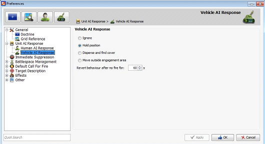 ∆ Image VBS2Fires_26.1: AI Unit Response view